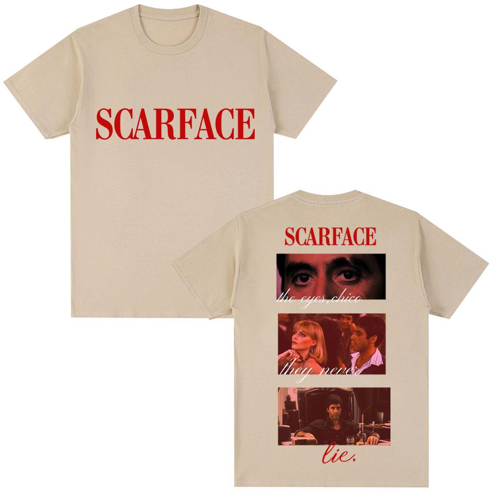Movie Scarface Tony Montana Quotes Classic T Shirt The Eyes Chico Vintage Hip Hop Mens Gothic TShirt Loose Cotton Casual Tees