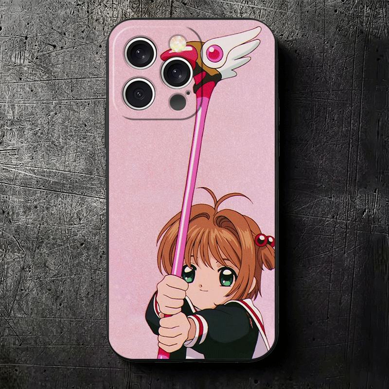 CardCaptor Sakura Anime Soft Phone Case for iPhone 16 16E 17 Air 15 Pro Max 14 Plus 13 Mini 11 12 7 Black Cover Back Shell