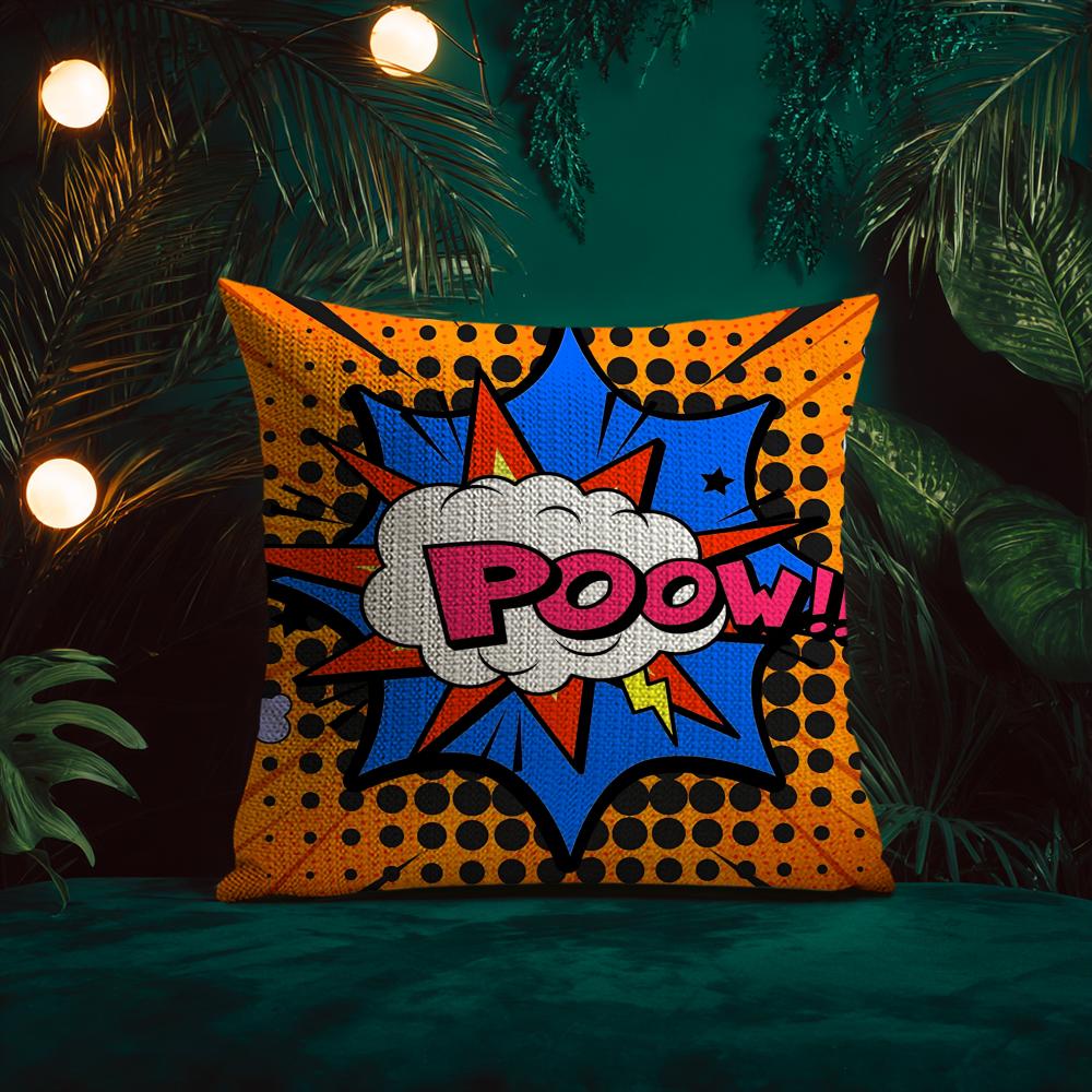 Art Welcome Cushion Cover Natural Linen Pillow Case Double-Sided Print Decorative Sofa Pillowcase Home Decor Gift