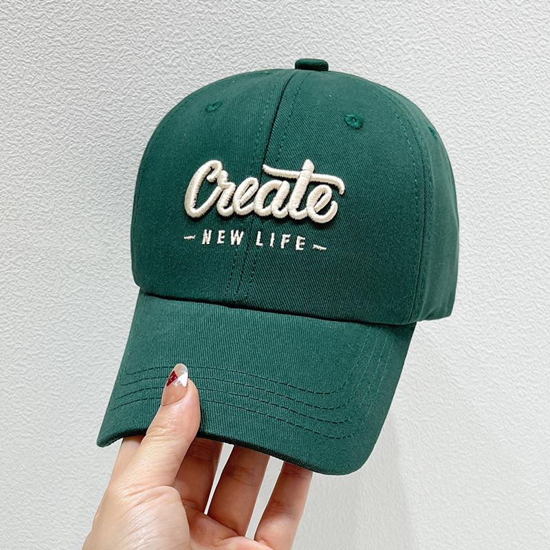 Embroidered Letter Baseball Cap - Adjustable, Sun-Protective & Stylish for Outdoor Activities, Pineapple Fabric, Duckbill Cap