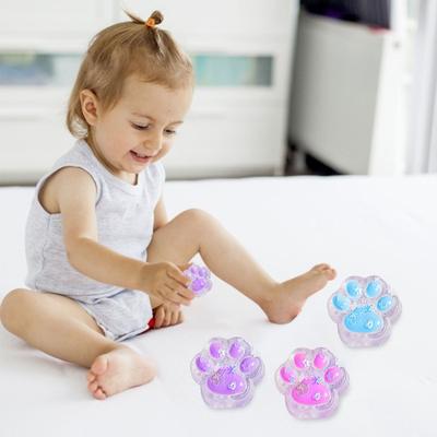 3Pcs Mini Cat Paw Squeeze Toy Stress Relief Kitten Paw Pinch Sensory Toy Kids