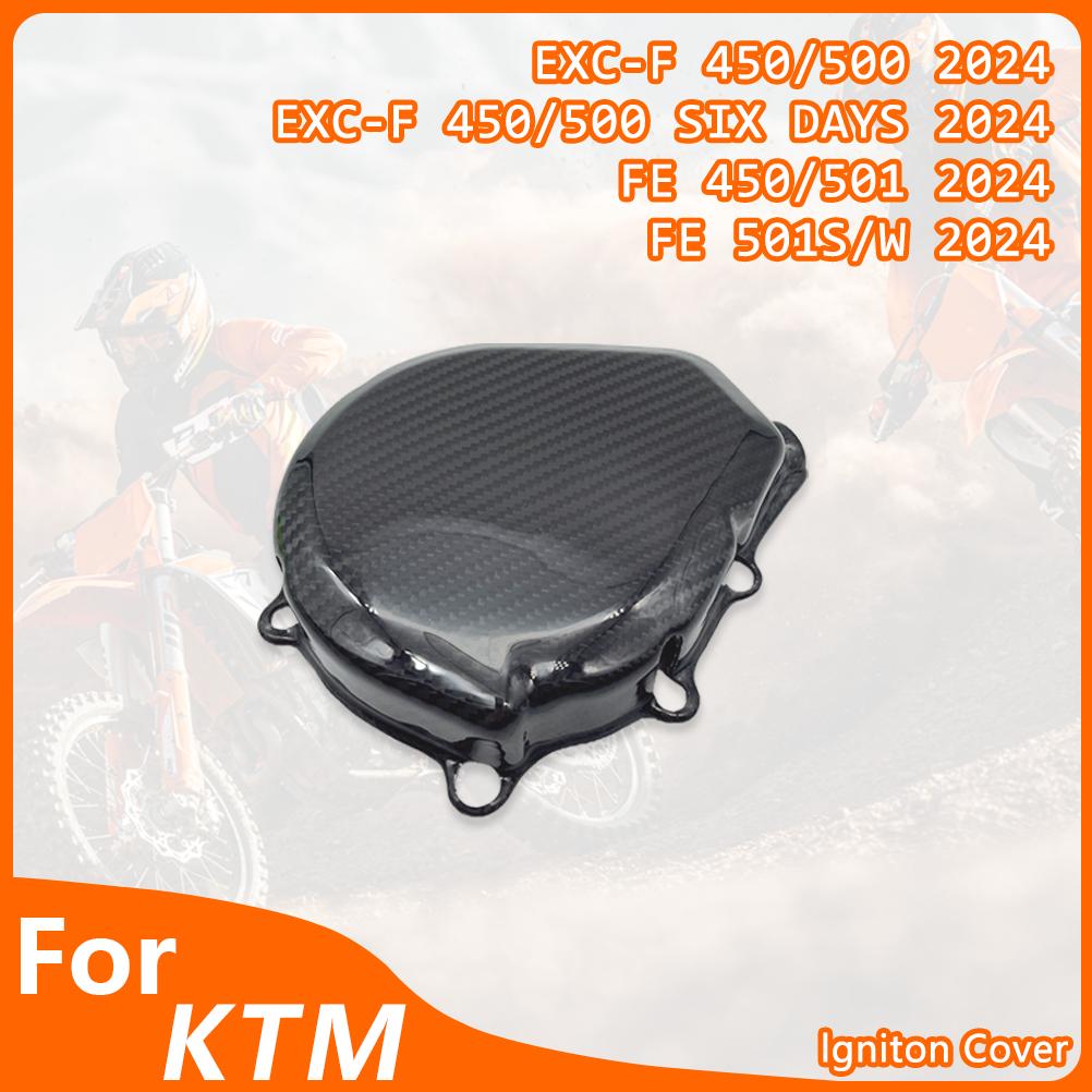 For KTM 2024 Motorcycle Ignition Cover Carbon Fiber Magneto Guard HUSQVARNA GASGAS XCFW XWF FE ECF ES EWF 450 500 Ignition Cover