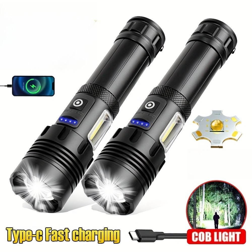 Strong flashlight emergency charging outdoor camping Type-C charging telescopic focusing high brightness long-range shooting