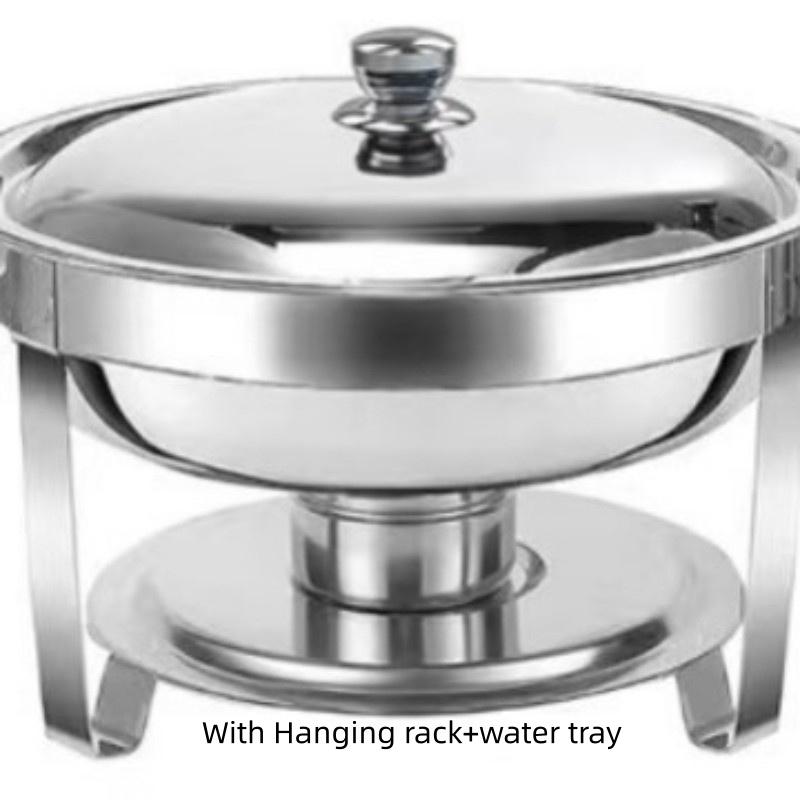 Alcohol Stove Large Capacity Circular Gold-plated Insulated Heating Furnace Hotel Restaurant Stainless Steel Buffet Stove