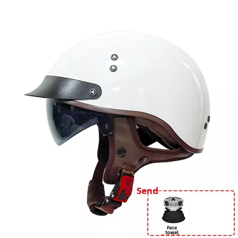 Motorcycle Helmet Retro Half Helmet Unisex Four Seasons Cycling Safety Helmet Cool