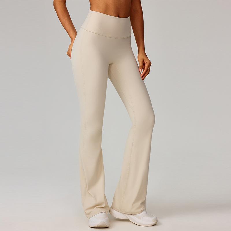 

European & American High-Waist Wide-Leg Flare Yoga Pants - Nude-Feeling, Hip-Lifting, Casual Sports 8232 Small