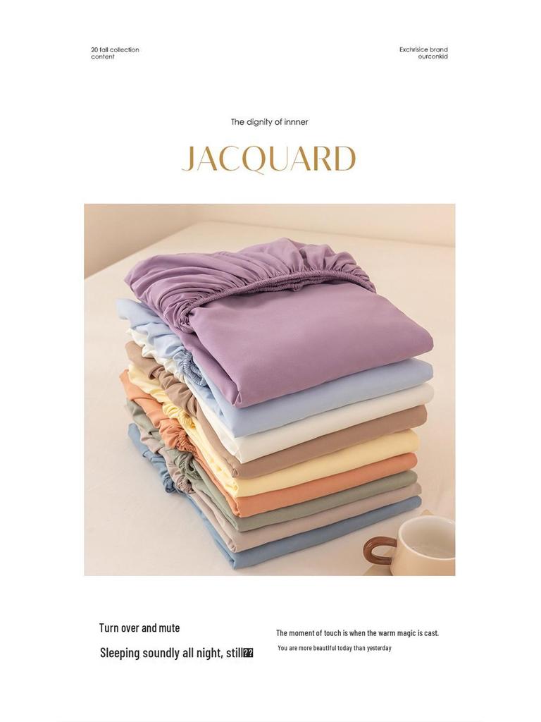 2025 Washed Flannel Solid Color Fitted Sheet: Non-Slip All-Inclusive Mattress Protector Bedspread