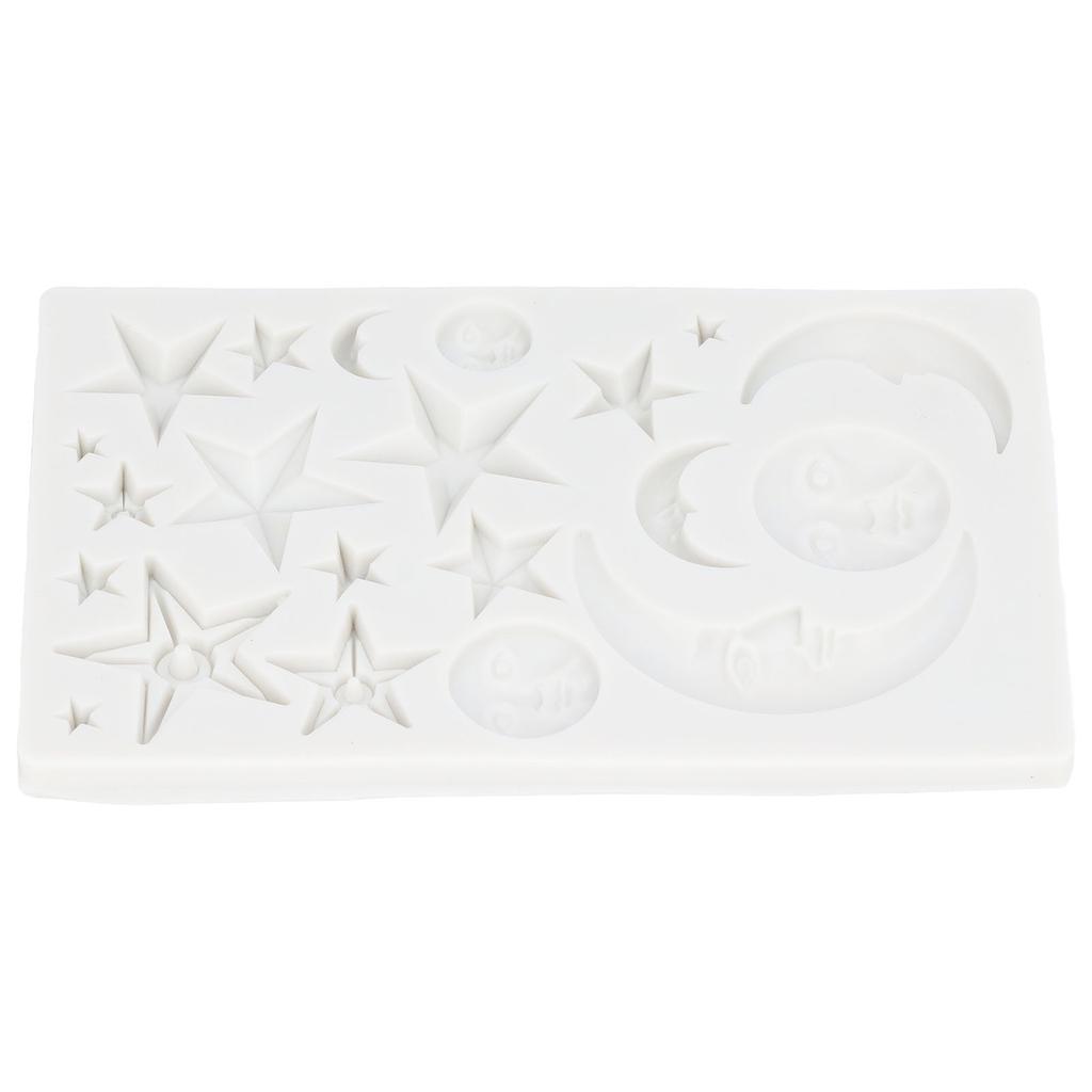 Silicone Fondant Mold Star Moon Face Nonstick Food Grade Silicone Reusable Heat Resistant Odorless Chocolate Molds