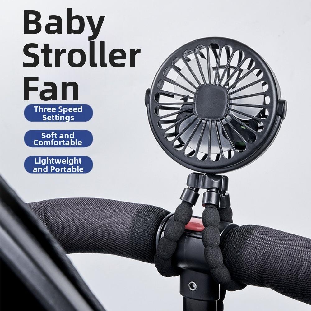 360 Degree Rotation Portable Fan Multifunctional Baby Stroller Fan  for Children Stroller ordinary style-a