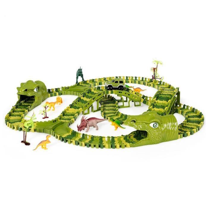 Stavebnice DINOTRACKS - Modulární autodráha s dinosaury - 240 dílů
