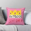 Slay Queen Crown Square Pillowcase Polyester Linen Velvet Pattern Zip Decorative Throw Pillow Case Home Cushion Case 45x45