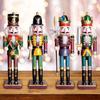 Colorful Wooden Nutcracker Soldier King Figurine Christmas Decor for Shelves