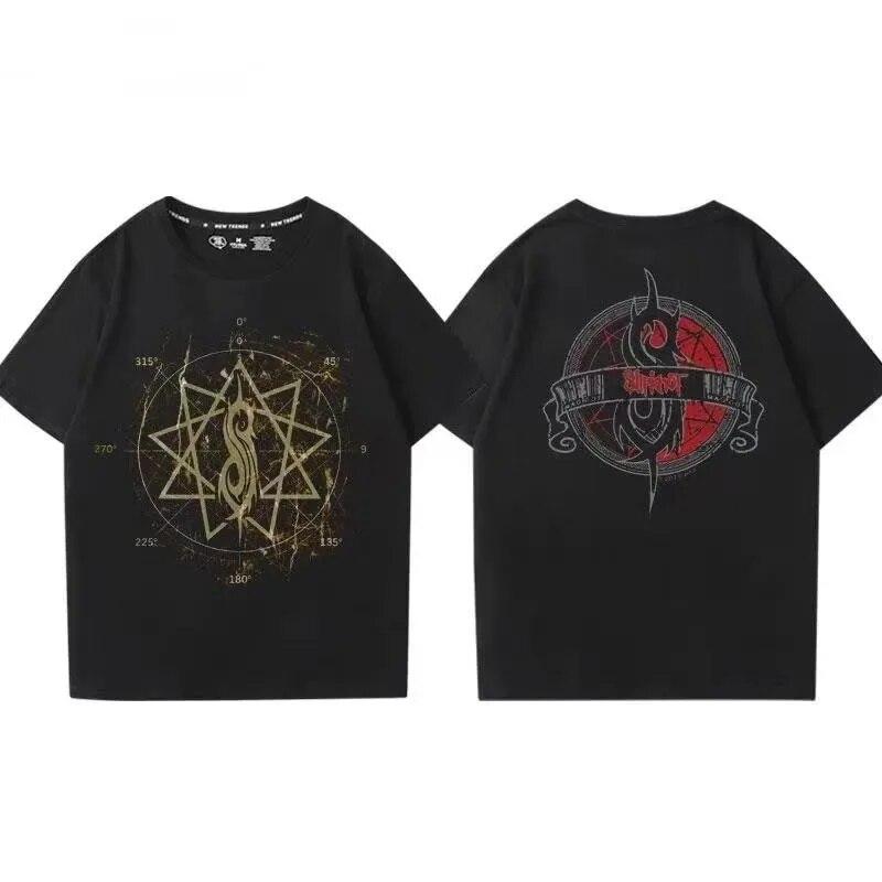 Slipknots Heavy Unisextal Band Tričko s potiskem Unisex Bavlněné tričko Hudební Grafika Tričko Harajuku Streetwear Nadměrná trička Unisex