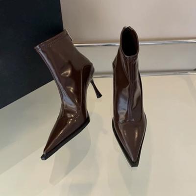 Fashion 2024 Hot Selling Fashion Solid Color Women's Boots Pointed Toe Thin Heels Comfortable Workplace Women's Boots Spring and Autumn