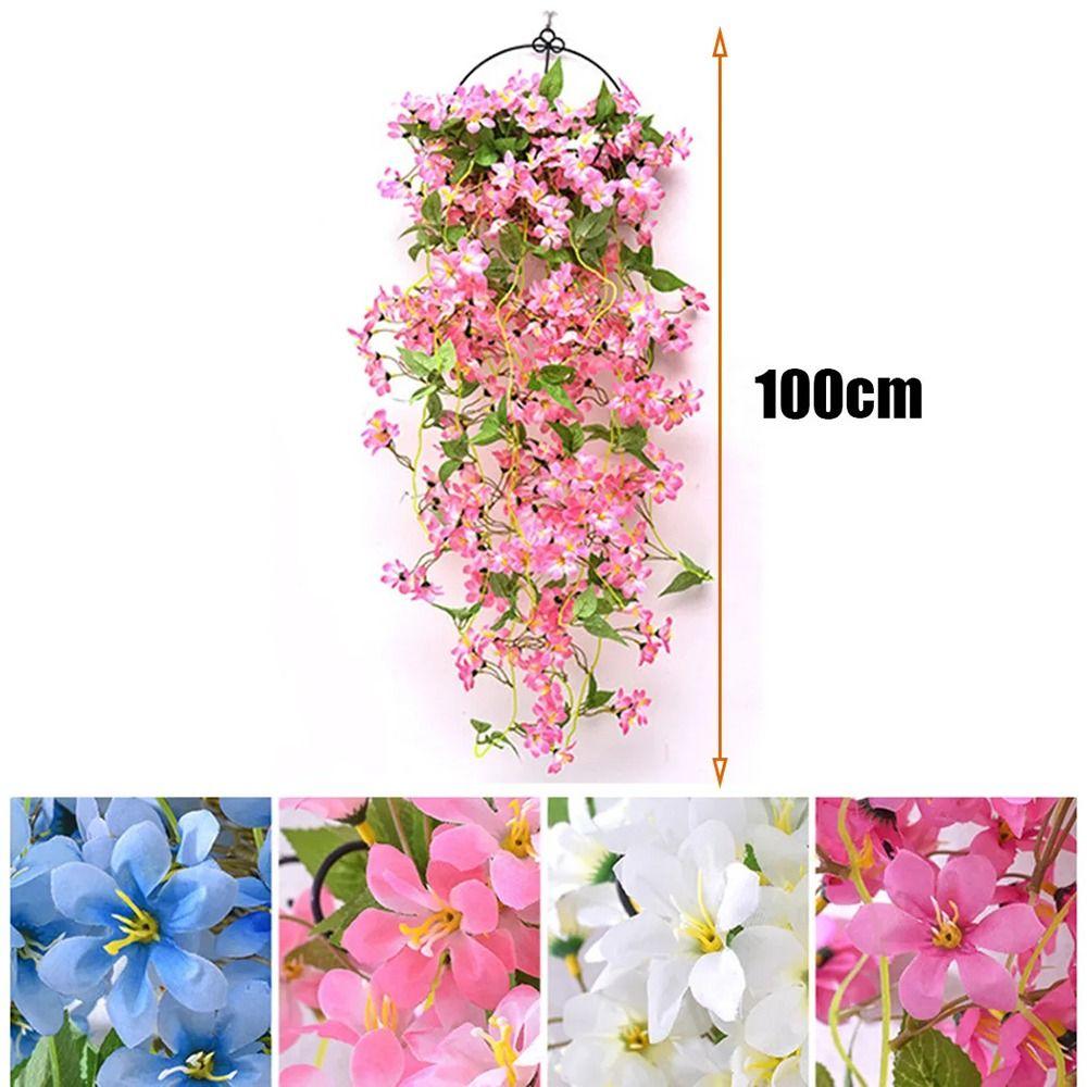 1Pcs Pink Blue White Purple Artificial Vines Plants 100cm Fake Vine Rattans  Outdoor Wedding Party