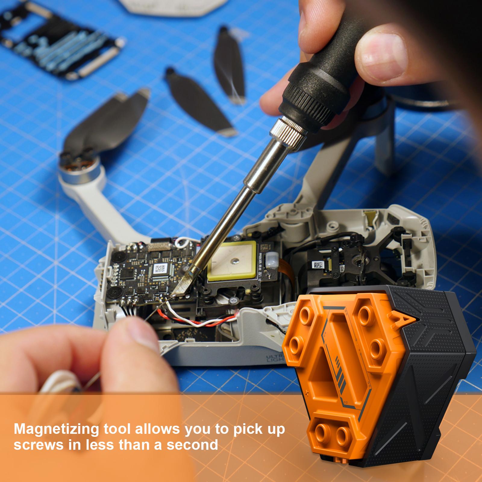 

Вращающийся на 360 градусов намагничиватель для отверток, размагничиватель для отверточных бит, быстрое намагничивание, механический ремонтный инструмент оранжевый