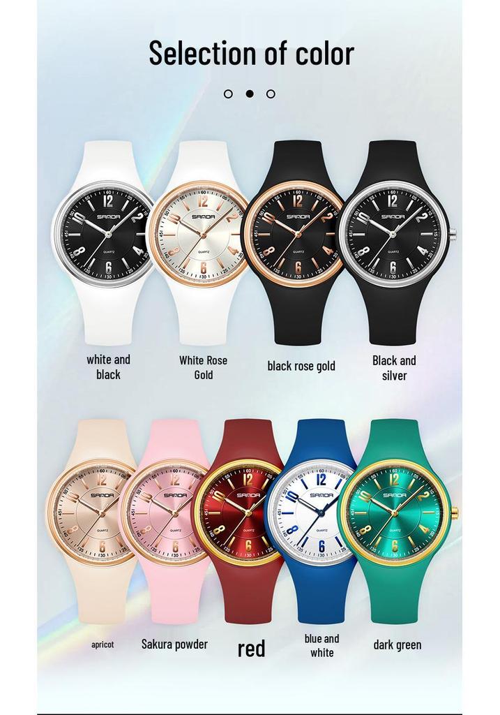 Sanda Lichtgevend Kwarts Horloge voor Studenten: Waterdicht, Eenvoudig Ontwerp voor Meisjes van de Brugklas & Middelbare School