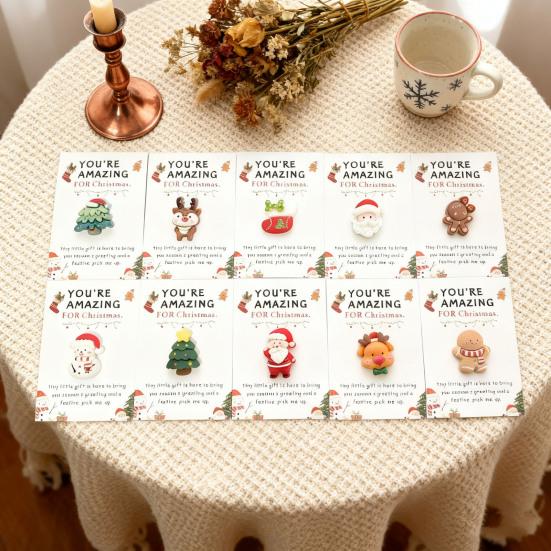 10 Pcs Christmas Pocket Hug Gifts Mini Holiday Souvenir Token with Heartwarming Cards Employee Appreciation Gifts for Coworker Employee Family Friends