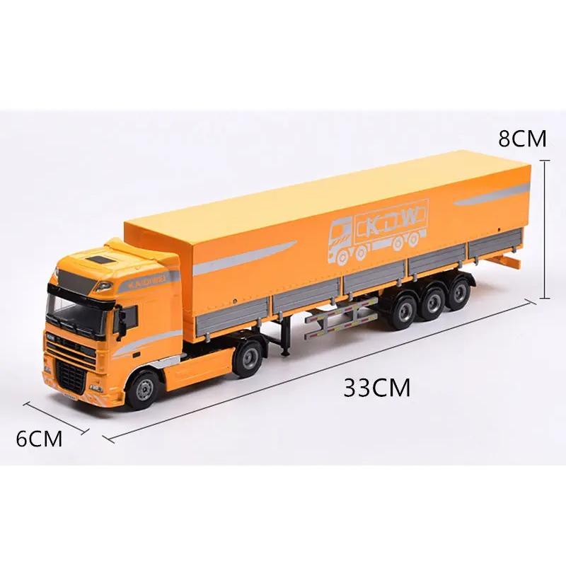 1/50 Diecast Container Truck Car Model Alloy Metal Engineering Flatbed Transport Truck Vehicle Semi Trailer Car Model Kids Gifts