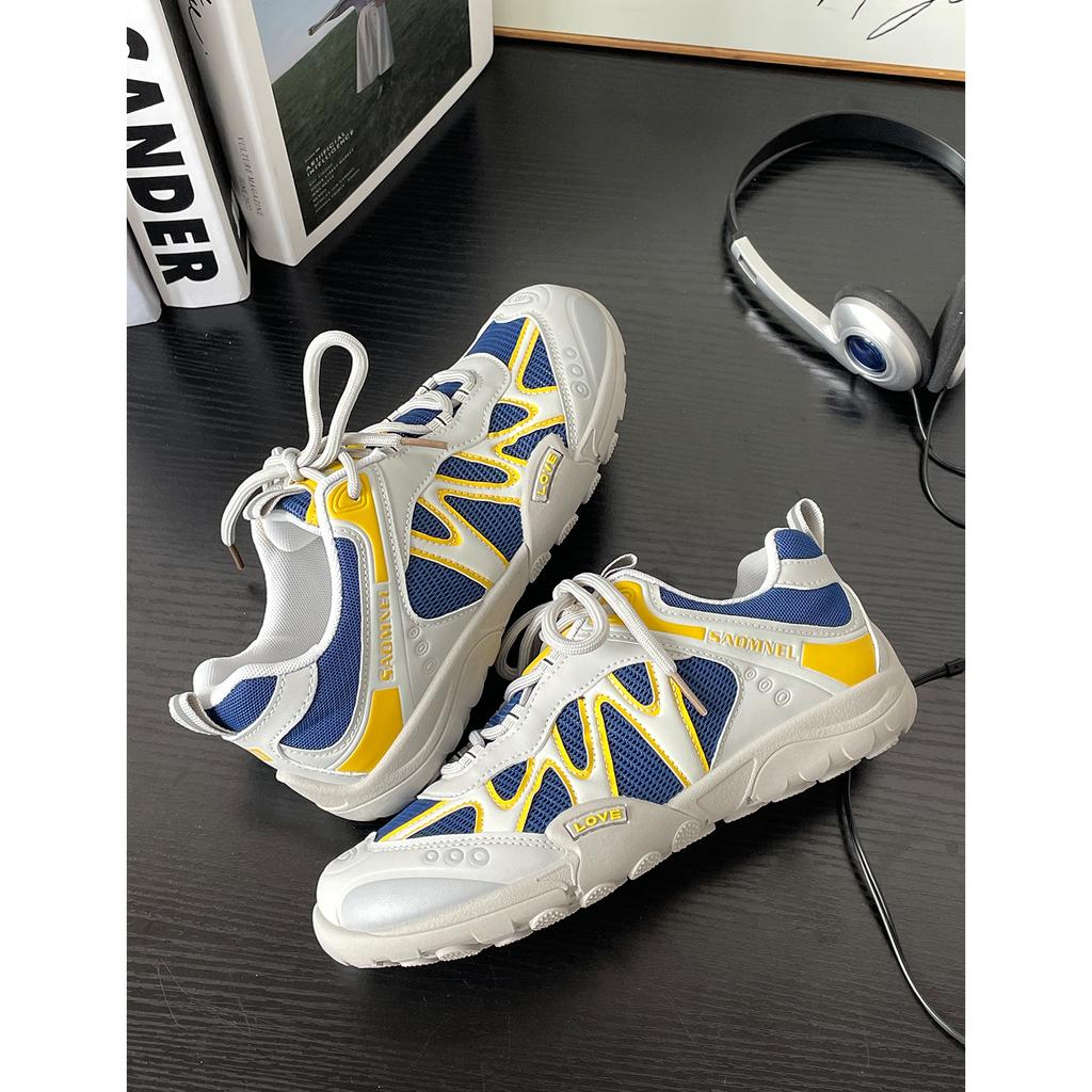 Mesh breathable color matching dad shoes girl 2025 new summer mesh breathable German training shoes sports and leisure Forrest Gump shoes