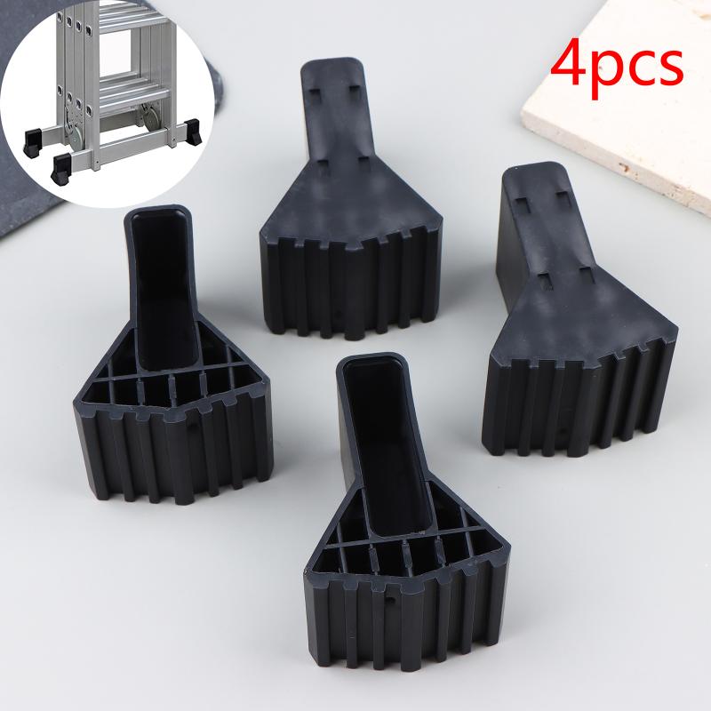 4Pcs Non-Slip Ladder Feet Rubber Pads Foot Covers Furniture Mat Leg Chair Replacement Protectors Cover Black Anti Slip Pads