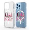 Merry Christmas Magnetic Transparent Case for iPhone 14/15/16/17 Pro Max – Full Coverage