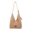 Summer large-capacity underarm bag women's 2025 new hollow woven bag simple shoulder crossbody bucket bag