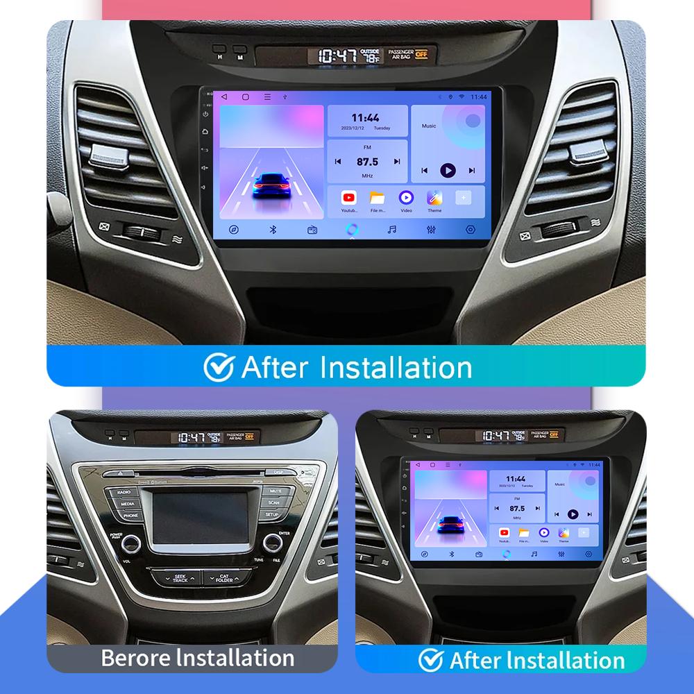 Autoradio Android Auto Carplay Per Hyundai Elantra MD 2014-2015 Lettore Multimediale Unità Principale Stereo Navigazione GPS BT WIFI 1+16GB