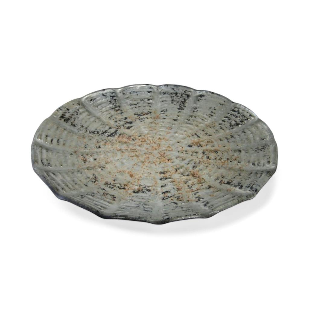 Sashimi Plate Bowl Dish Glass Plate Round Plate Small White Gold 15cm Sairan J-kitchens