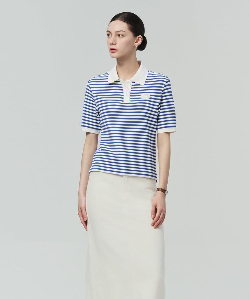 DUVETICA Essine Polo (Blue) (Women'S Short-Sleeve Collared Shirt)