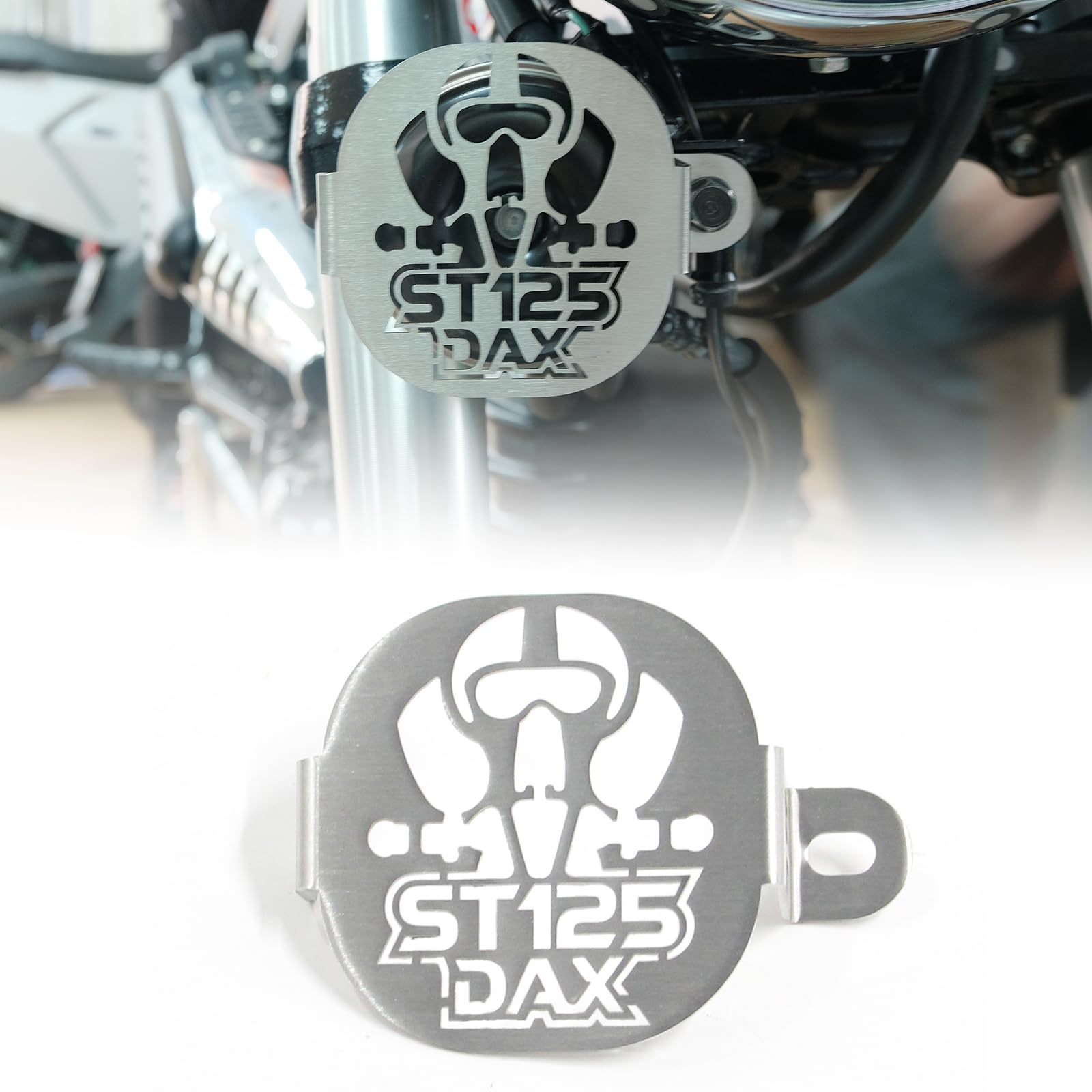 

Honda Ducks 125 ST125 Horn Cover Protector Cover Motorcycle Parts Speaker Protector Fits DAX 125 ST125 2022-2024 For DAX 125 ST125 серебряный