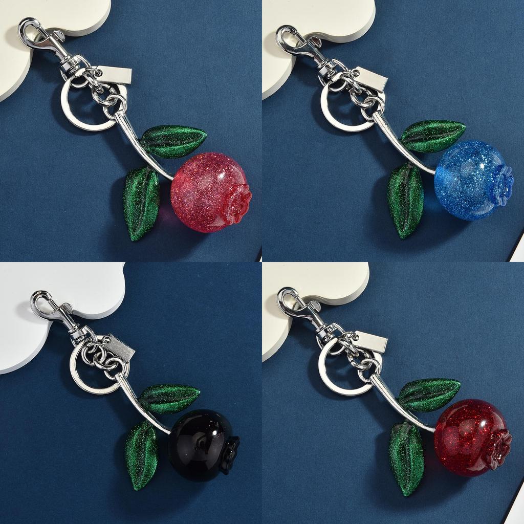 Colgante Llavero de Arándano Con Galvanoplastia Metálica Para Accesorios de Moda y Decoración de Bolsos