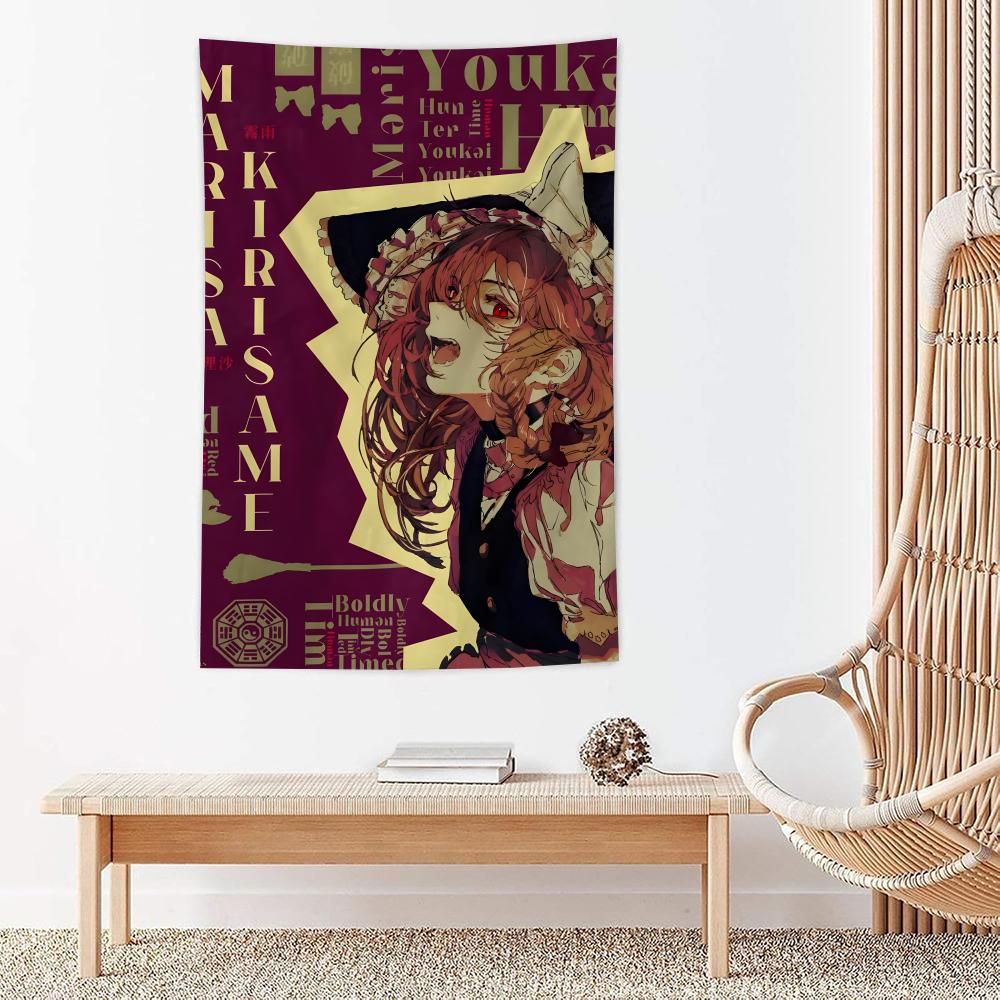 Game Anime The TTouhou Project Tapestry Microfiber Wall Hanging For Bedroom Living Room Decor Outdoor Festival Bar Background