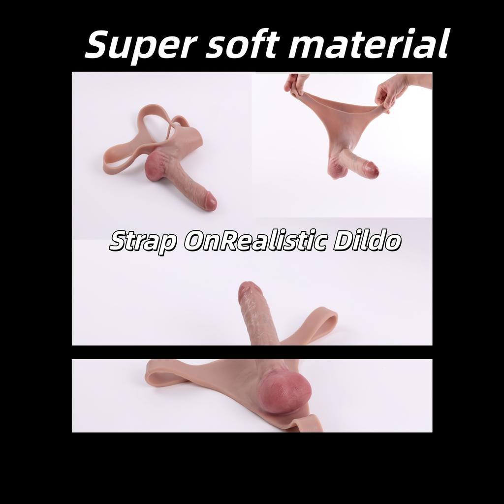 Wearable Strap-On Dildo Underwear, Large Silicone Dildo with Realistic Skin Texture, Hands-Free Design, Comfortable Fit, Adult Toy for Women & Couples