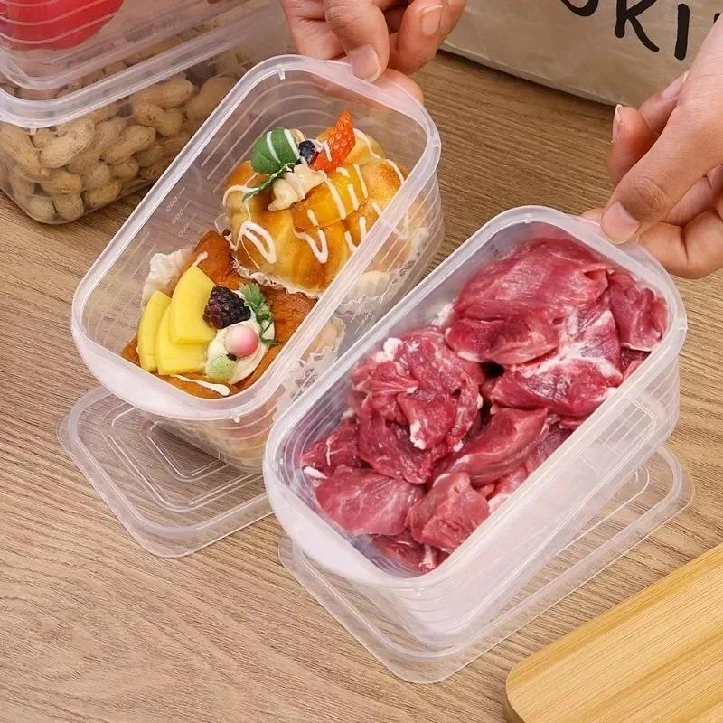 1/2/5pcs Food Preservation Box with Cover Refrigerator Storage Box Transparent Kitchen Sealed Storage Container