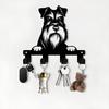 Cute Schnauzer Key Holder, Heavy Duty Metal Wall Mounted Rack with Hooks, Space Saving for Kitchen Office Bathroom Porch, Perfect Gift for Pet Lovers