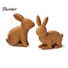 Holiday Gift for Home 3D Printed Wicker‑Look Bunny Figurine, Rattan Texture Rabbit Statue, Easter Decor Weather Resistant Decorative Ornament Indoor
