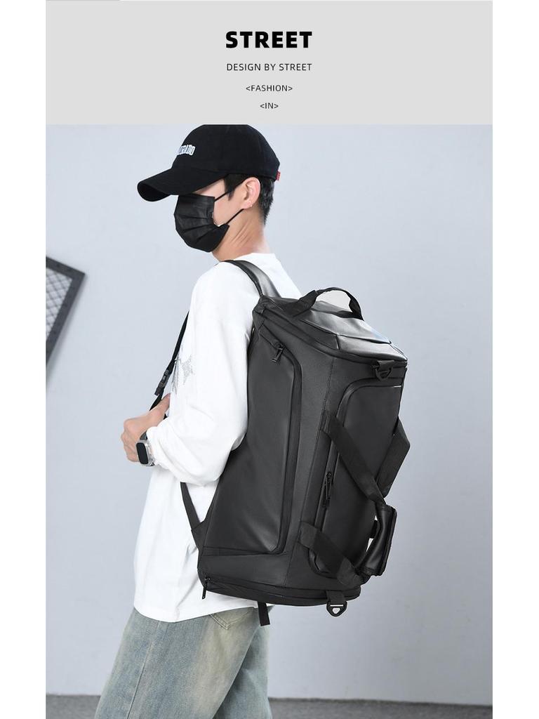 Stylish Men's Travel Bag - Large Capacity Gym Bag with Dry/Wet Separation & Shoe Compartment