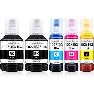 Compatible Ink - GATO NEGRO - Multipack 102 - 5 Cartridges - Ecotank - Quality Printing