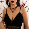 Gothic Pendant Necklace Set Punk Dark Hot Cool Neckchain Set Cold Wind Black Suit Collar  Women