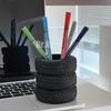 Tire-Shaped Office Supplies, Desktop Storage, Creative Holder for Pen, Makeup Brush, Decorative Ornaments