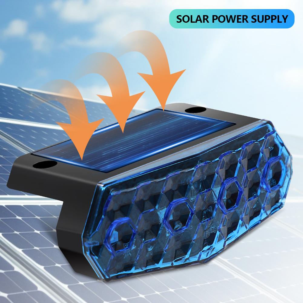 Solar Truck Right Angle Warning Light Smart Light Vibration Sensor Side Marker for Semi-Trailer Waterproof No Wiring Needed