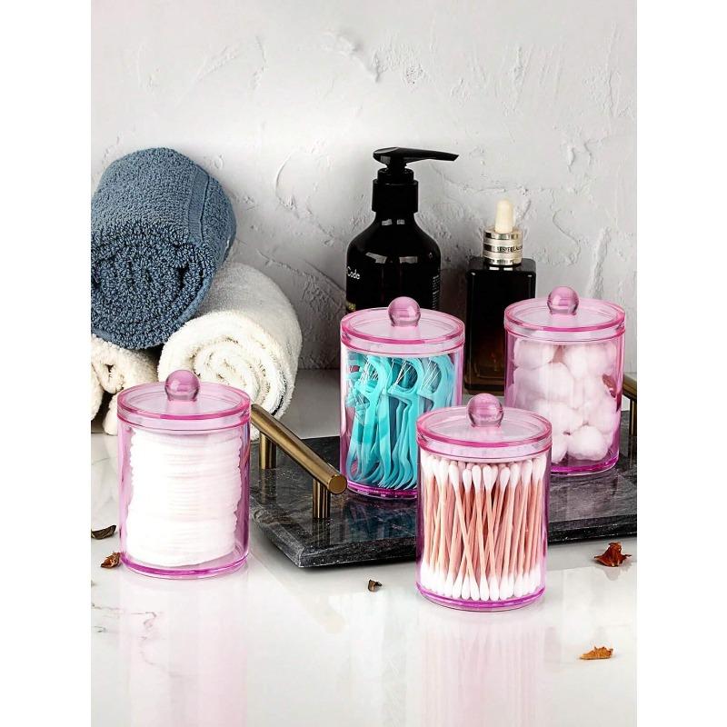 Plastikdeckel Klare Medizinflasche Kommoden-Organizer Und Aufbewahrung Make-up-Gefäß Für Make-up Runde Wattepads, Wattestäbchen, Zahnseide