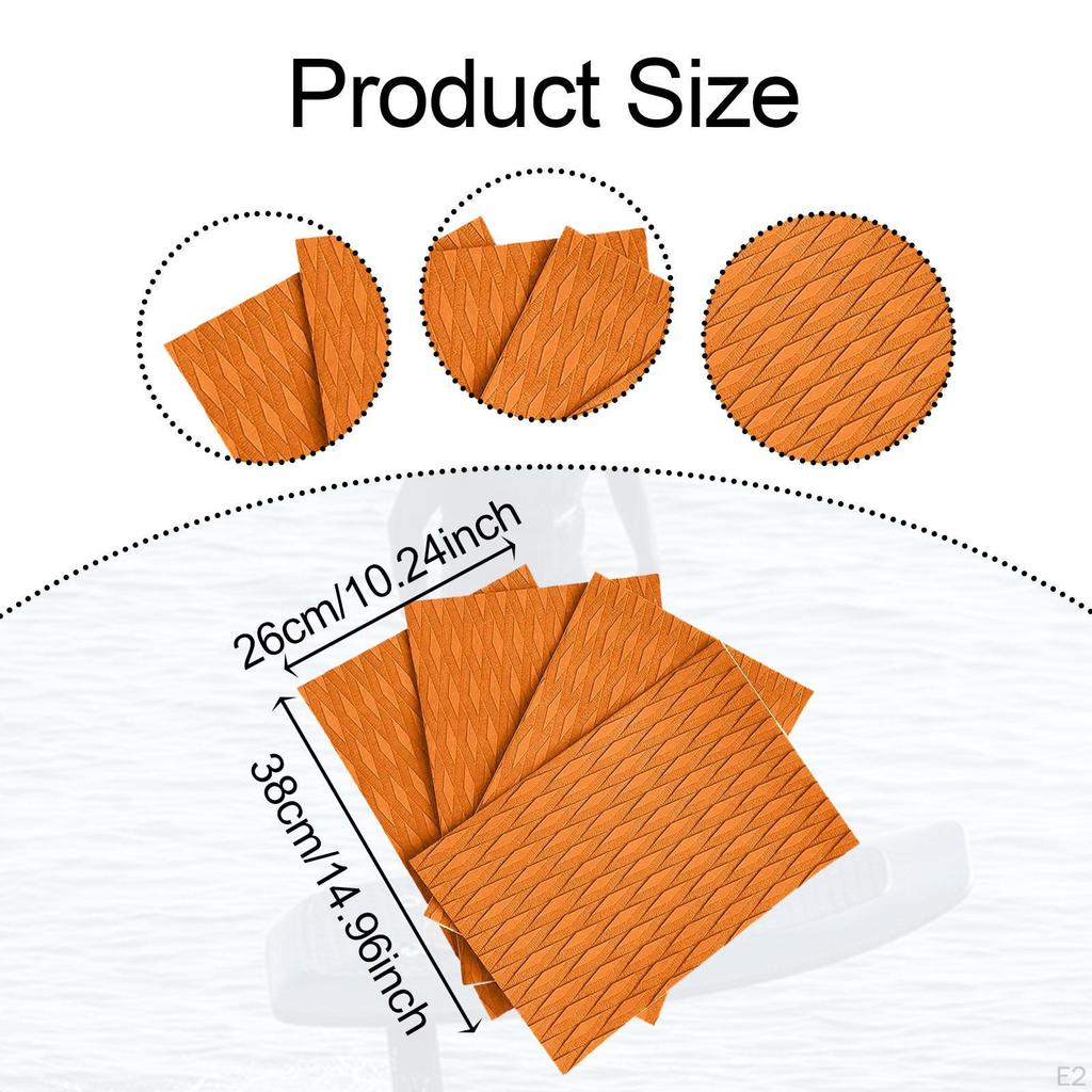 4 stk Surfebrett Traction Pad dekk Gripepute, Sklisikkert Båtdekkark for Longboard,