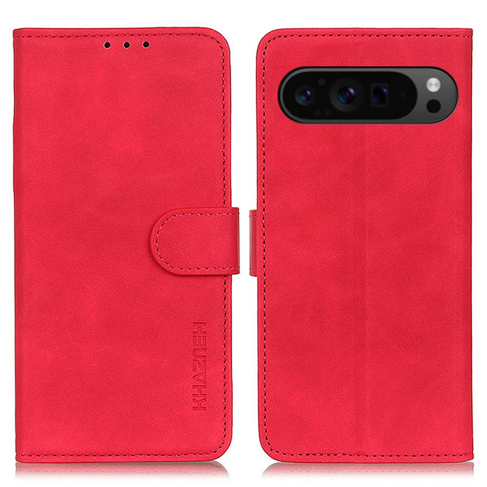 KHAZNEH For Google Pixel 10 Pro XL/9 Pro XL Case PU Leather Retro Design Wallet Phone Cover