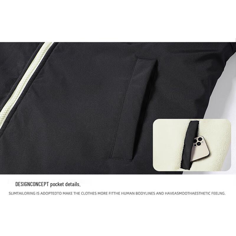 NASA MARVEL Herren Winterjacke mit Kapuze und Fleecefutter