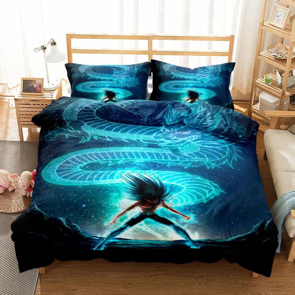 Conjunto de capa de edredom Shiryu Dragon King Queen Double Full Twin Single Size Conjunto de roupa de cama
