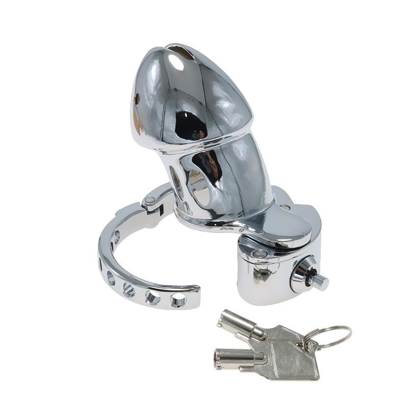 Metal Chastity Lock CB Penis Cage Chastity Device SM Sex Tool Variable Snap Ring Integrated Sex Toys for Men