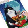 Diamond Painting Cross Stitch Christmas Full Square Diamond Embroidery Cat Animal Art New Year's Gift Cross Stitch Mosaic Pictures Rhinestones Decor