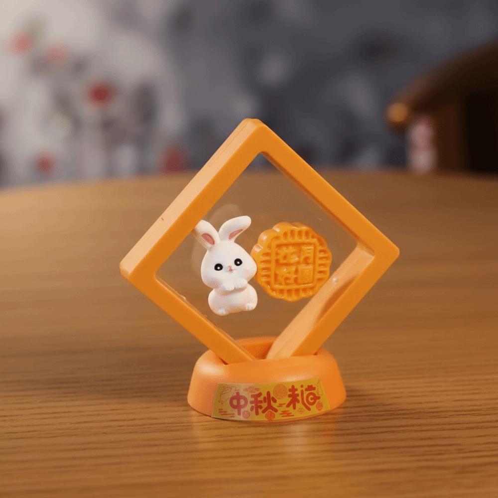 Cute Mini Mid-Autumn Ornament Floating Box Miniature Rabbit Statue Mid-Autumn Festival